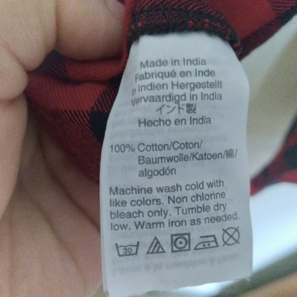 Madewell Red & Black Buffalo Plaid Tie Front Button Up Flannel Shirt Size Small - Picture 11 of 12